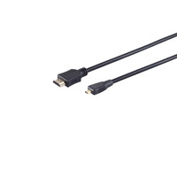 HDMI Anschlußkabel-HDMI A-Stecker auf HDMI D-Stecker (micro), vergoldete Kontakte, ULTRA HD, 3D, HEAC, 3,0m