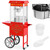 Profesjonalna maszyna do popcornu na wózku z oświetleniem RETRO 88 l 1600 W czerwona