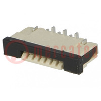 Connector: FFC/FPC; vertical; PIN: 6; ZIF; SMT; 0.5A; 30mΩ; -25÷85°C