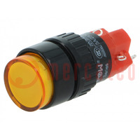 Switch: push-button; Pos: 2; SPDT; 3A/220VAC; 2A/24VDC; ON-(ON)
