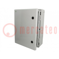 Enclosure: wall mounting; X: 356mm; Y: 456mm; Z: 162mm; ABS; grey