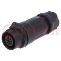 Connector: circular; plug; size 12; 02; female; PIN: 4; for latch