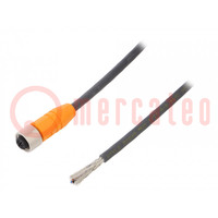 Connection lead; M12; PIN: 4; straight; 10m; plug; 240VAC; 4A; IP67