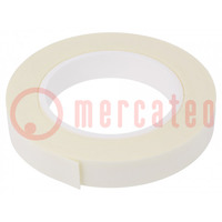 Tape: fixing; W: 19mm; L: 5.5m; Thk: 1mm; two-sided adhesive; white