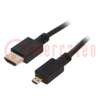 Kabel; HDMI 2.0; HDMI Stecker,micro HDMI stecker; PVC; 1,8m