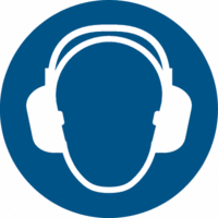 Sicherheitskennzeichnung - Gehörschutz benutzen, Blau, 10 cm, Folie, Seton
