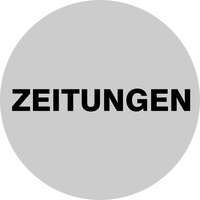 "ZEITUNGEN" - Hochwertiges Türschild / Piktogramm aus Edelstahl, ø 60 mm, rückseitig selbstklebend