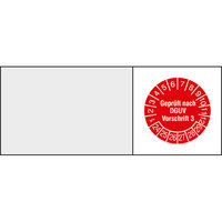 Kabelprüfplakette, Geprüft nach DGUV Vorschrift 3, 8 Stk/Bogen,Größe: 10,0 x 2,0 Version: 24-29 - Geprüft nach DGUV Vorschrift 3, 24-29