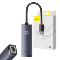 BASEUS LITE SERIES - ADAPTADOR DE RED USB A RJ45, 100 MBPS (GRIS)