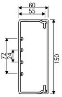 Geräteeinbaukanal ST 133x61mm cws GEB-K RAL9001 vz 6517qmm 2000mm