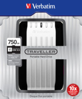 Verbatim Traveller USB3.0 disque dur externe 750 Go Noir, Argent