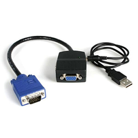 StarTech.com 2 Port VGA Video Splitter - Monitor Kabel - 1 x VGA (Stecker) 2 x VGA (Buchse)