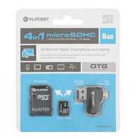 Platinet 8GB MicroSD + card reader + otg + adapter
