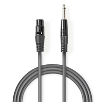 Nedis COTG15120GY100 audio kábel 10 M XLR (3-pin) 6.35mm Antracit