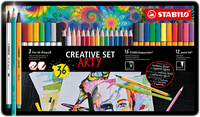 STABILO ARTY creative set met 16 x STABILOaquacolor. 12 x point 88. 8 x Pen 68 brush