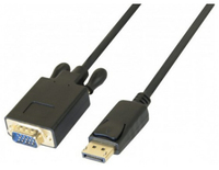 Uniformatic 12682 câble vidéo et adaptateur 2 m VGA (D-Sub) DisplayPort Noir