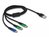 DeLOCK 87882 USB-kabel 1 m USB 2.0 USB A 2 x USB C/Micro-USB B Zwart, Blauw, Groen