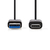 Nedis CCGP61600BK10 USB kábel 1 M USB 3.2 Gen 1 (3.1 Gen 1) USB A USB C Fekete