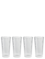 Pilastro Longdrink Gläser 0.3 l. 4 St clear - Maße: 7,6 x 7,6 x 15,5 cm - von