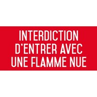 Interdiction d'entrer avec une flamme nue - autocollant - L.200 x H.100 mm