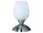 Tischleuchte CUP II, Ø12cm Glas Weiß marmoriert, Sockel Silber Touchfunktion