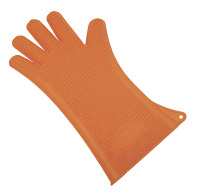 Hitzeschutzhandschuh aus Silikon,latexfrei, orange, 35 cm lang