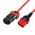 ACT Powercord C13 IEC Lock+ - C14 IEC Lock Dual Locking red 0.50 m, PC3613