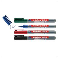 edding 361 Whiteboard Marker Bullet Tip 1mm Line Assorted Colours (Pack 4)