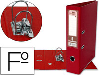 Archivador de Palanca Liderpapel Folio Documenta Forrado Pvc con Rado Lomo 75Mm Rojo Compresor Metalico