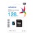 ADATA MicroSD kártya - 128GB microSDXC UHS-I Class10 A1 V10 (R/W: 100/25 MB/s) + adapter