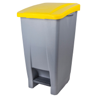 Mülltonne 60 Liter fahrbar 490 x 380 x 700 mm Kunststoff grau / gelb