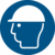 Sicherheitskennzeichnung - Kopfschutz benutzen, Blau, 20 cm, Kunststoff, Seton