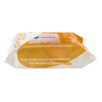 Nisbets Uniwipe Clinical Wipes in Orange Disinfectant Surface - 200 Pack