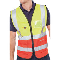 HI VIS EXEC WAISTCOAT SYLW/RED S