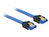 Delock SATA-kábel, 6 Gb/s, hüvely, egyenes > SATA hüvely, egyenes, 10 cm, kék aranyszínu kapcsokkal