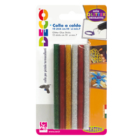 Colle stick per pistole mini - glitter assortiti - ø 7mm - lunghezza 10 cm - Deco - conf. 12 pezzi