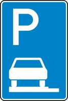 Verkehrszeichen VZ 315-60 Parken auf Gehwegen, 630 x 420, Rundform, RA 2