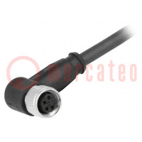 Conector: M8; hembra; PIN: 4; angulares 90°; con cables; enchufe