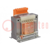 Transformer: mains; 100VA; 400VAC; 24V; 24V; Leads: terminal block