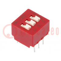Switch: DIP-SWITCH; Poles number: 3; 0.1A/50VDC; Pos: 2; -40÷85°C
