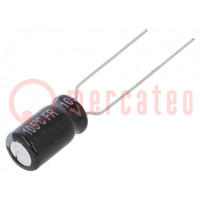 Capacitor: electrolytic; low ESR; THT; 150uF; 25VDC; Ø6.3x11.2mm