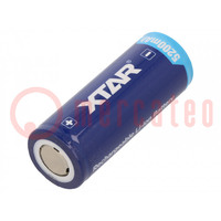 Re-battery: Li-Ion; 26650; 3.6V; 5200mAh; Ø26.6x68mm; 7A
