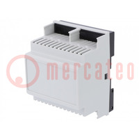 Enclosure: for DIN rail mounting; Y: 90mm; X: 70mm; Z: 58mm; grey