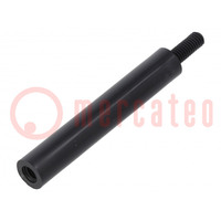 Screwed spacer sleeve; cylindrical; polyamide; M3; M3; 35mm; black