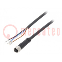 Connection lead; M8; PIN: 4; straight; 2m; plug; 4A; -30÷90°C; IP67