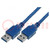 Kabel; USB 3.0; USB-A-stekker,aan beide zijden; vernikkeld; 3m