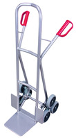 Produktbild - Aluminium-Treppenkarre mit 2 dreiarmigen Radsternen, Vollgummibereifung, Traglast 200kg, 570 x 631 x 1305 mm