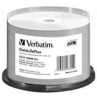 Verbatim CD-R, 43745, DataLifePlus Wide Inkjet Printable, 50-pack, 700MB, 52X, 80min., 12cm, spindle, do archiwizacji danych