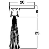 Produktbild zu Spazzolino di tenuta c.profilo angolare, 2000 mm, setole nere,anod.marrone scuro