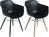 Sitzschale Emeo mit Armlehne; 58x50x40.5 cm (BxTxH); schwarz; 2 Stk/Pck